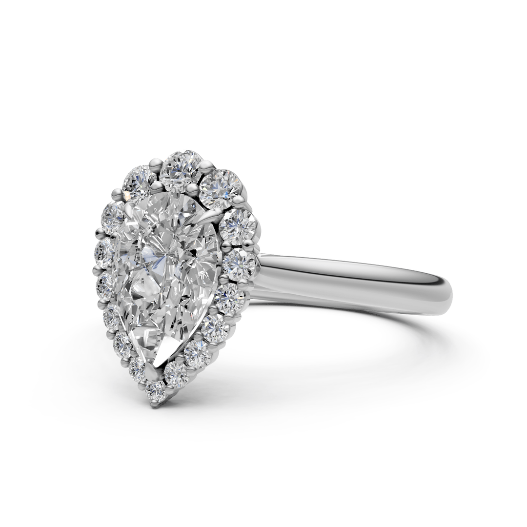 AGI Design Andrea Pear Lab Created Diamond Engagement Ring