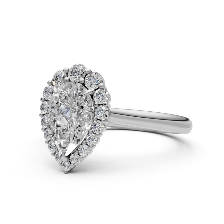 AGI Design Andrea Pear Lab Created Diamond Engagement Ring