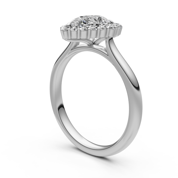 AGI Design Andrea Pear Lab Created Diamond Engagement Ring