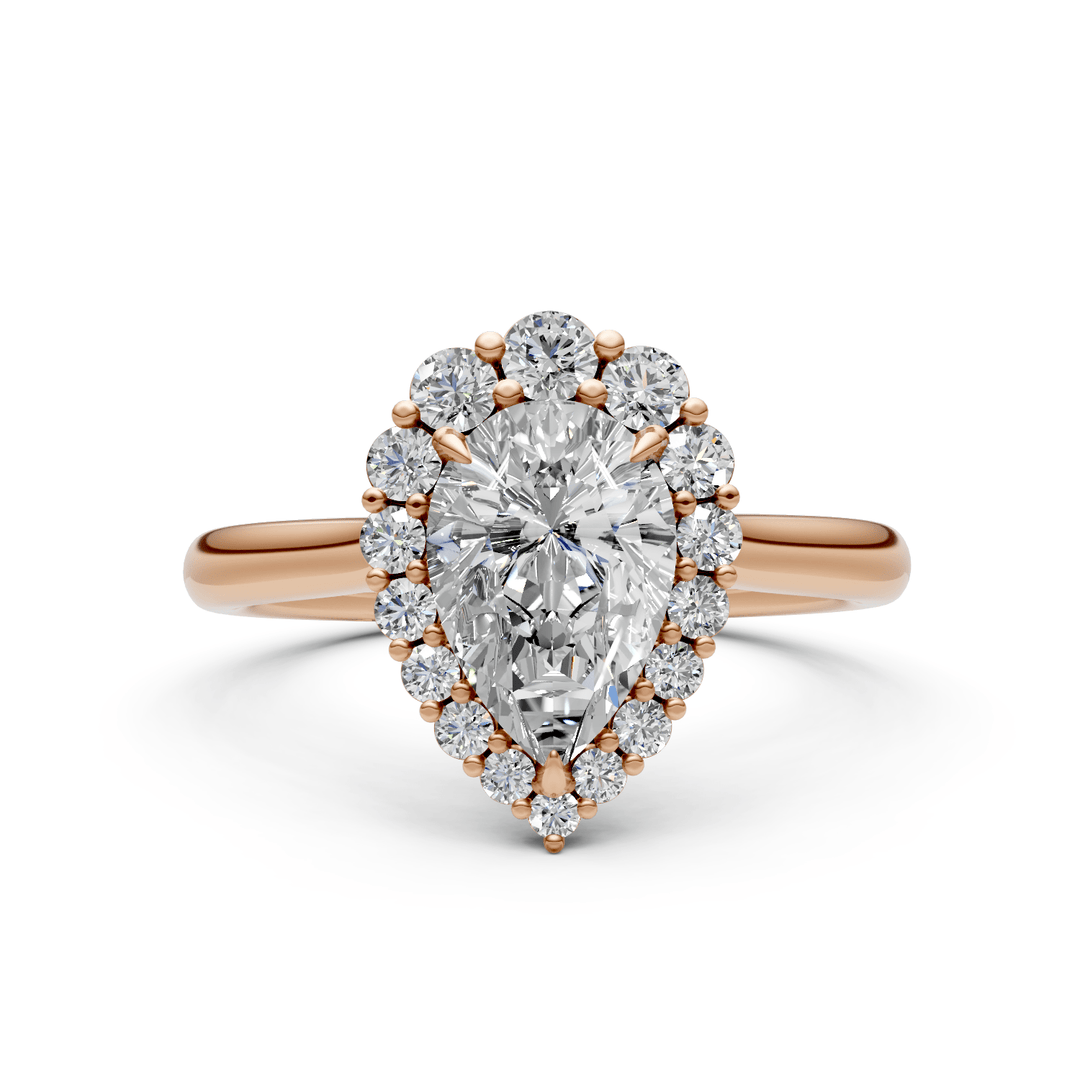 AGI Design Andrea Pear Lab Created Diamond Engagement Ring