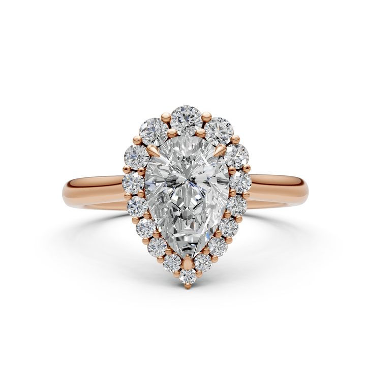 AGI Design Andrea Pear Lab Created Diamond Engagement Ring