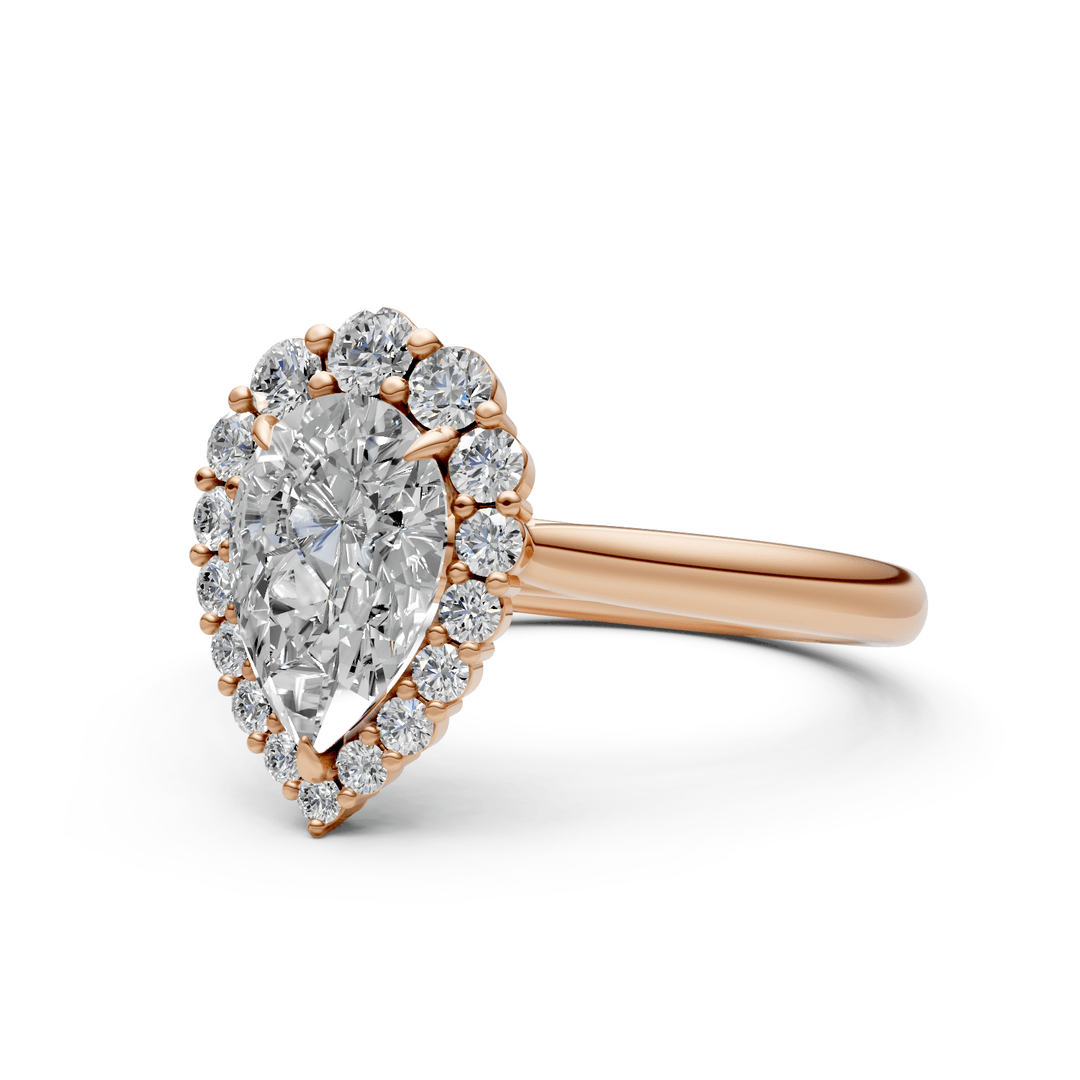 AGI Design Andrea Pear Lab Created Diamond Engagement Ring