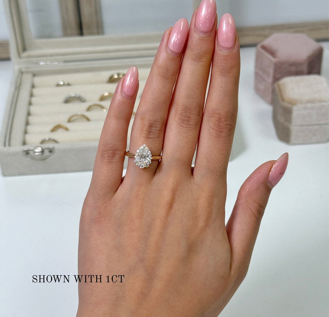 AGI Design Andrea Pear Lab Created Diamond Engagement Ring