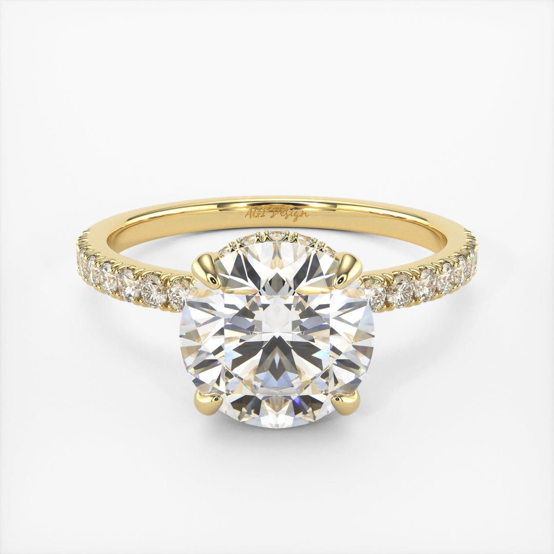 AGI Design Angel Round Lab Created Diamond Engagement Ring