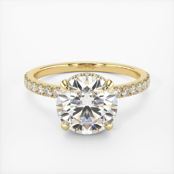 AGI Design Angel Round Lab Created Diamond Engagement Ring