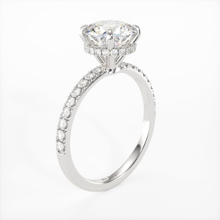AGI Design Angel Round Lab Created Diamond Engagement Ring