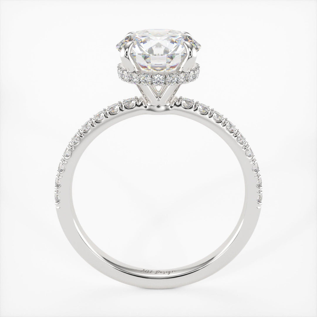 AGI Design Angel Round Lab Created Diamond Engagement Ring
