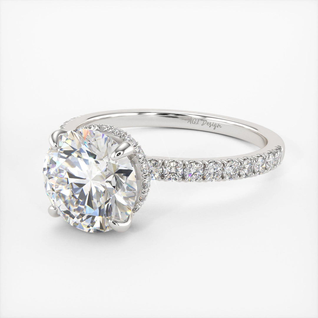 AGI Design Angel Round Lab Created Diamond Engagement Ring