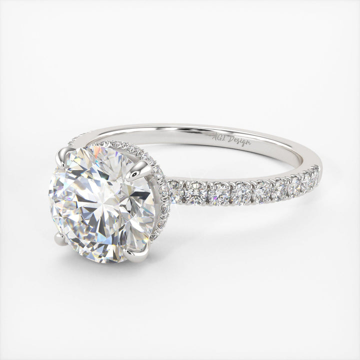 AGI Design Angel Round Lab Created Diamond Engagement Ring