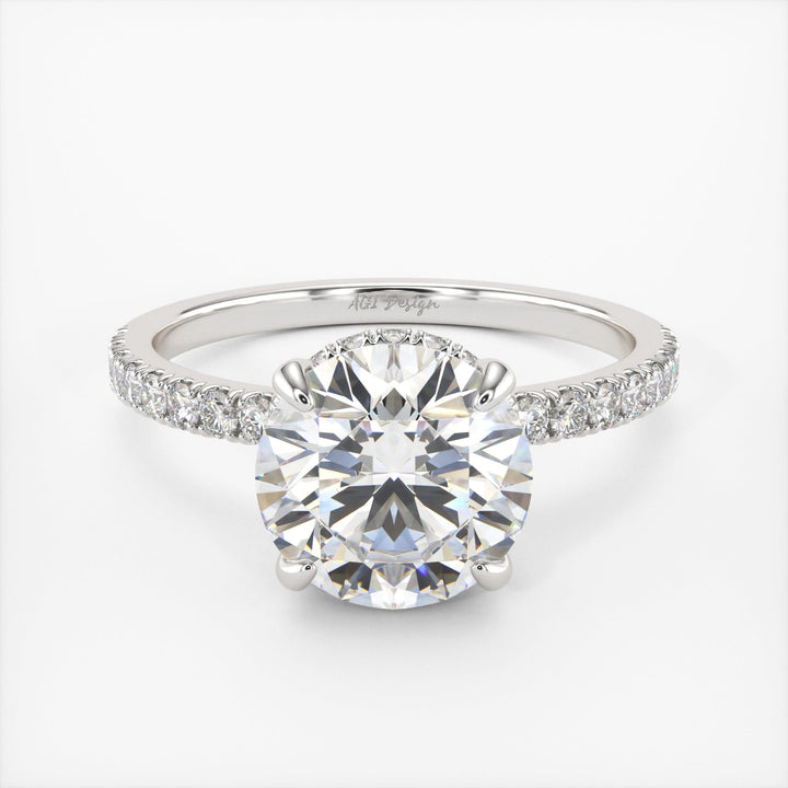 AGI Design Angel Round Lab Created Diamond Engagement Ring