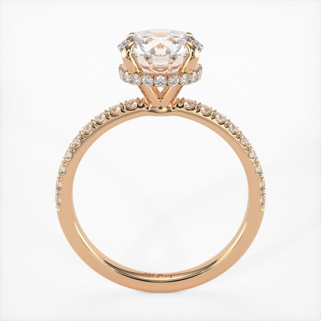 AGI Design Angel Round Lab Created Diamond Engagement Ring