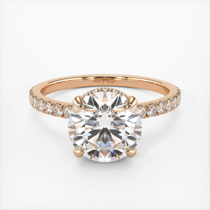 AGI Design Angel Round Lab Created Diamond Engagement Ring