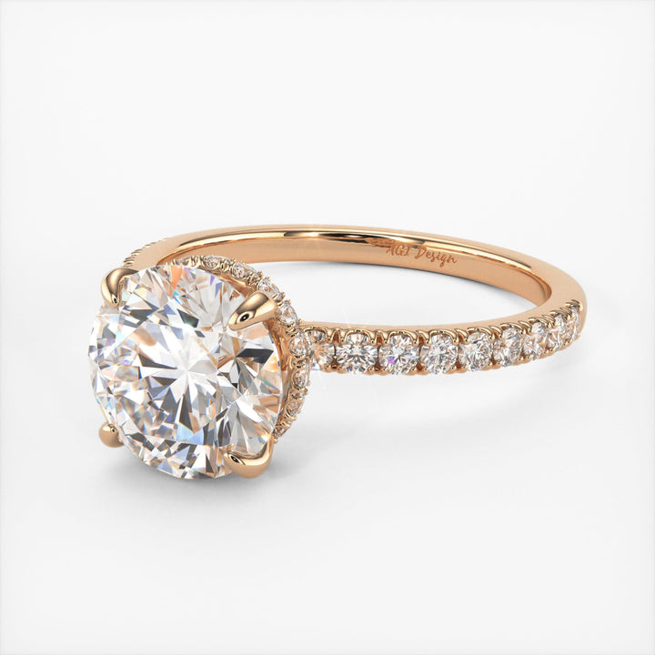 AGI Design Angel Round Lab Created Diamond Engagement Ring