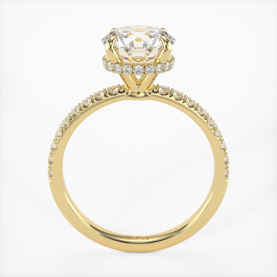 AGI Design Angel Round Lab Created Diamond Engagement Ring