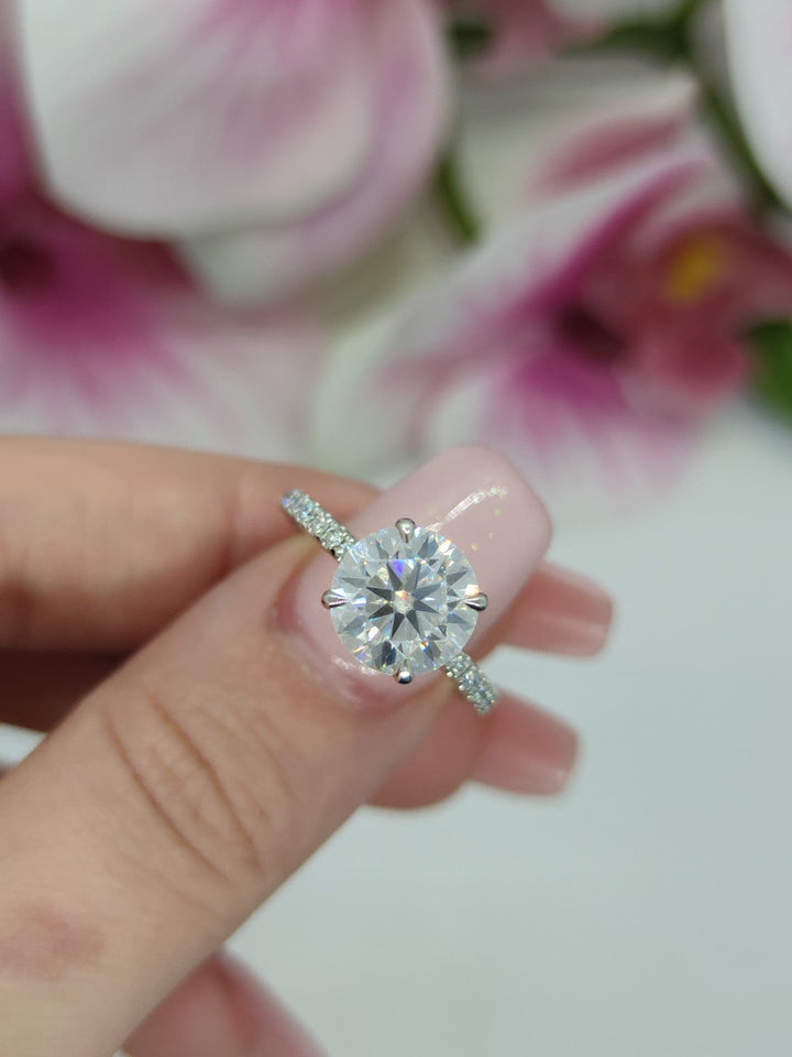 AGI Design Angel Round Lab Created Diamond Engagement Ring