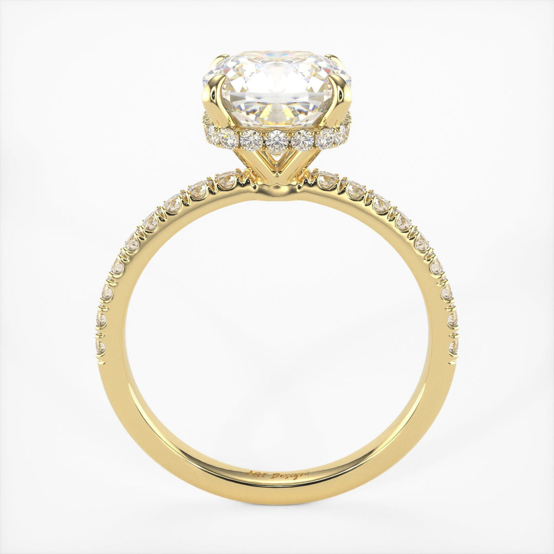 AGI Design Angelina Cushion Cut Lab Created Diamond Engagement Ring