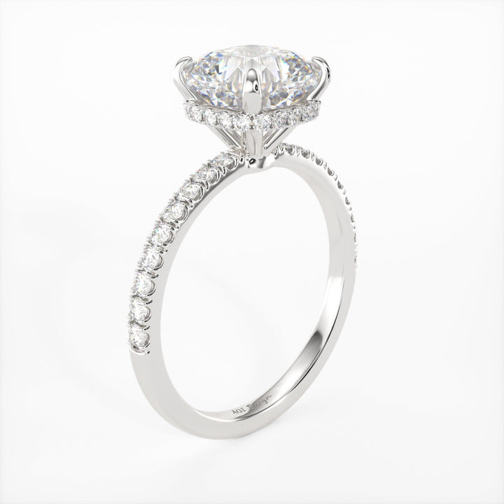 AGI Design Angelina Cushion Cut Lab Created Diamond Engagement Ring