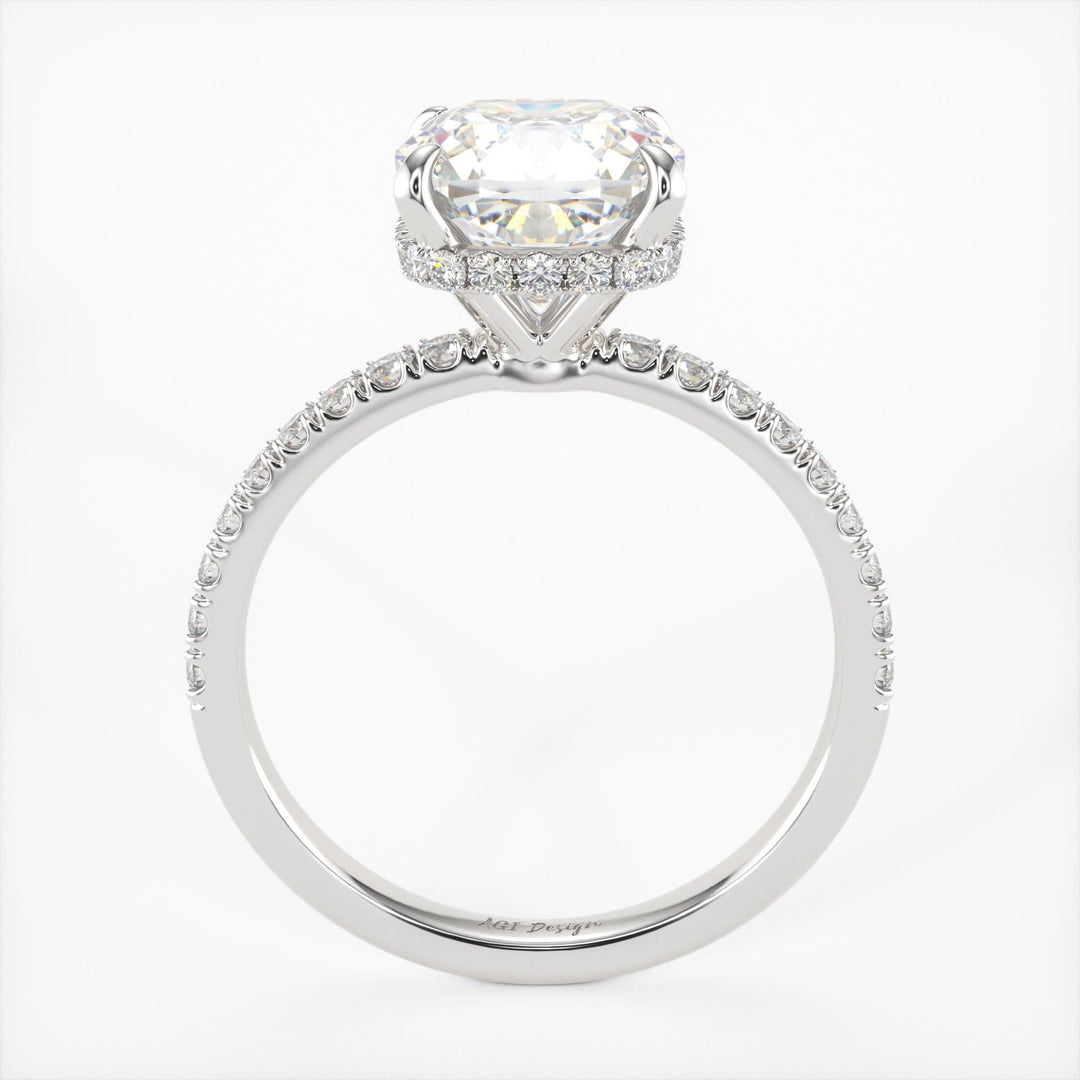 AGI Design Angelina Cushion Cut Lab Created Diamond Engagement Ring