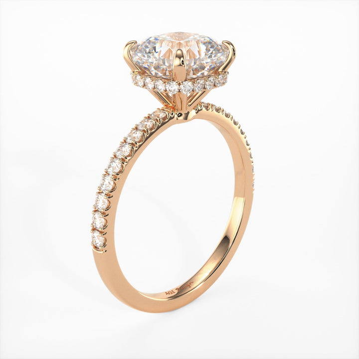 AGI Design Angelina Cushion Cut Lab Created Diamond Engagement Ring