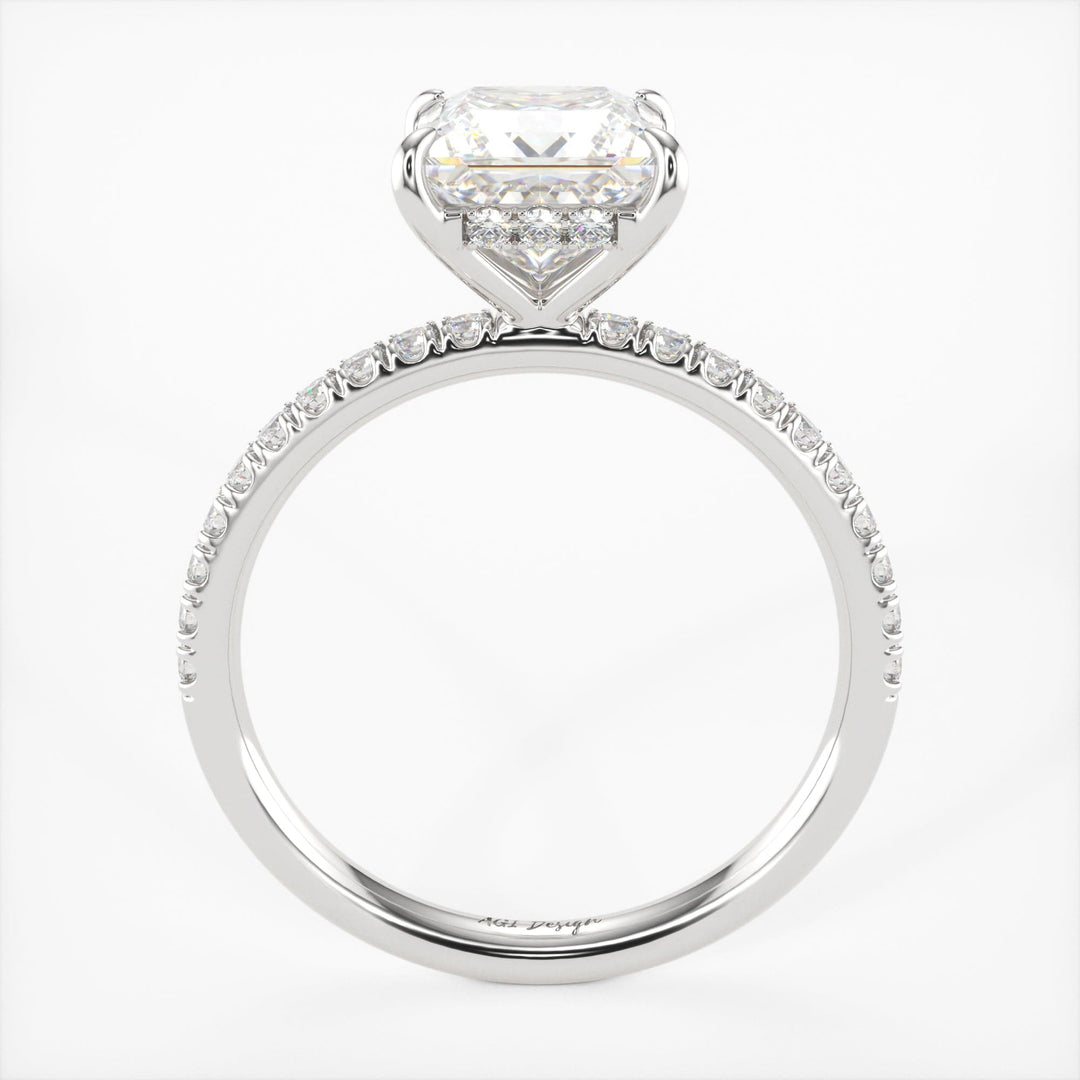AGI Design Anne Princess Cut Lab Created Diamond Engagement Ring