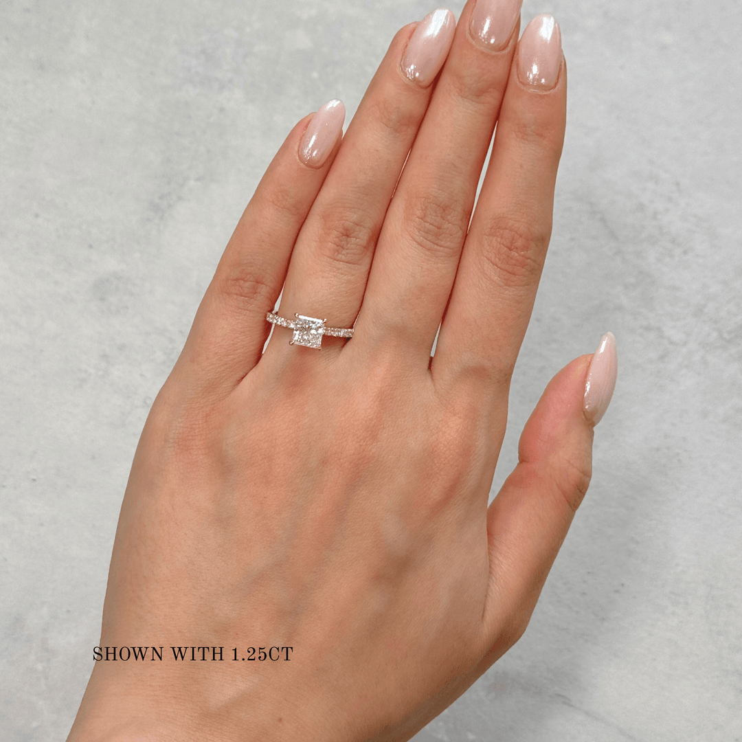 AGI Design Anne Princess Cut Lab Created Diamond Engagement Ring