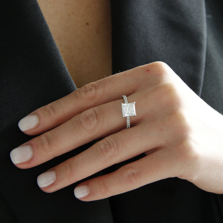 AGIDesignShop Anne Princess Cut Moissanite Engagement Ring