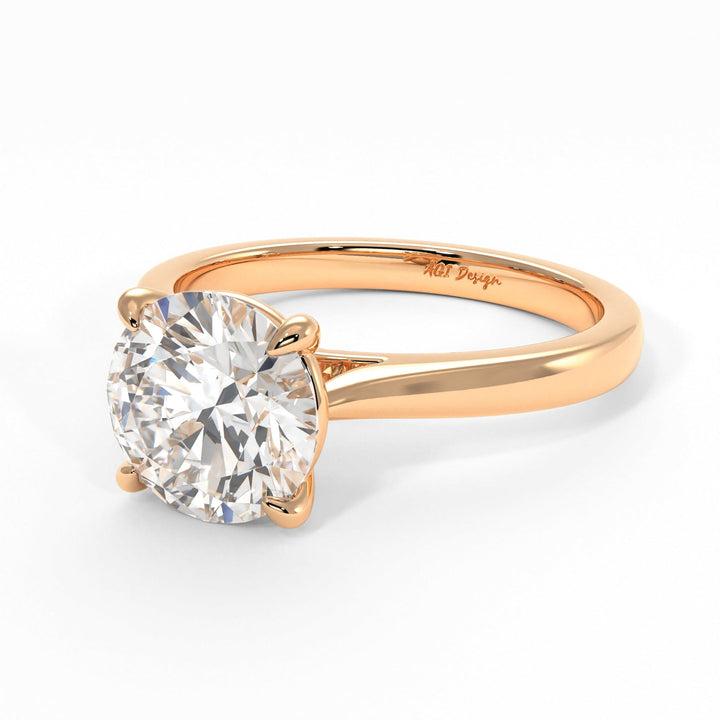 AGI Design Aurora Round Lab Created Diamond Engagement Ring