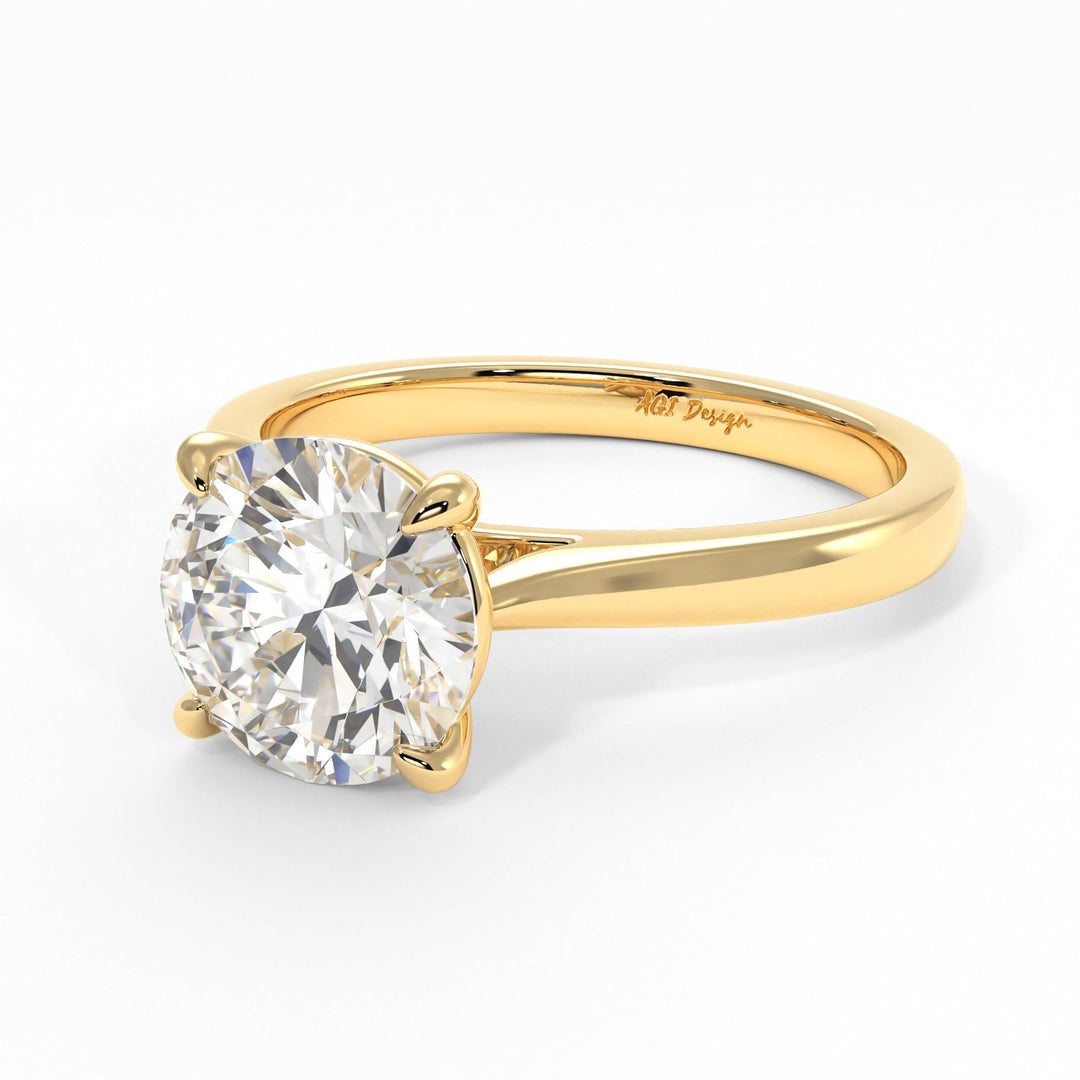 AGI Design Aurora Round Lab Created Diamond Engagement Ring