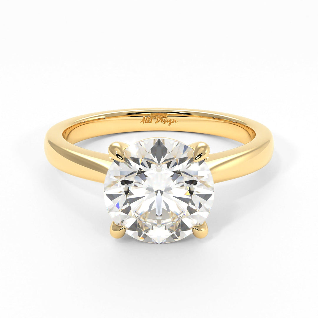 AGI Design Aurora Round Lab Created Diamond Engagement Ring