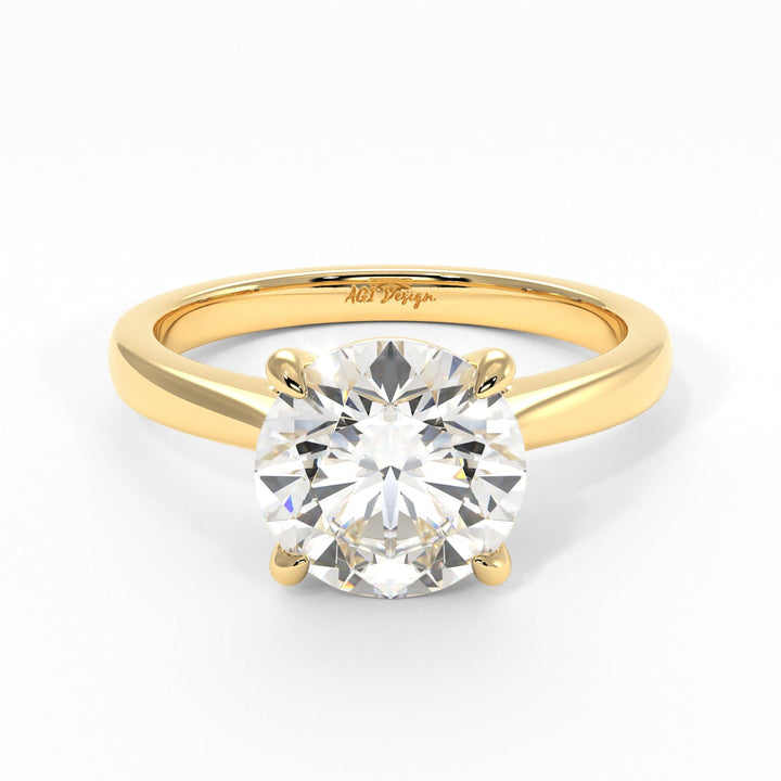 AGI Design Aurora Round Lab Created Diamond Engagement Ring