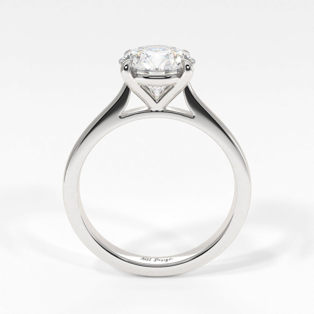 AGI Design Aurora Round Lab Created Diamond Engagement Ring