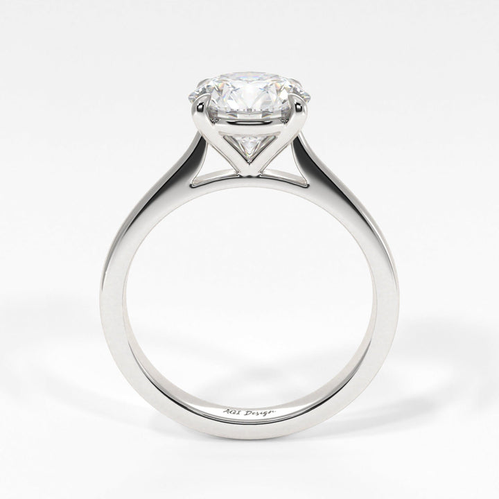 AGI Design Aurora Round Lab Created Diamond Engagement Ring