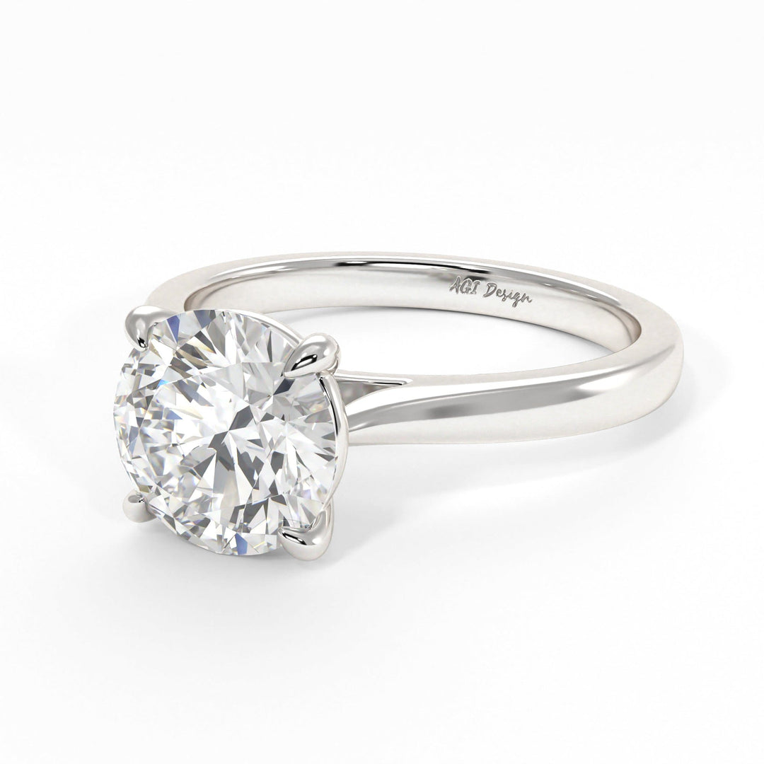 AGI Design Aurora Round Lab Created Diamond Engagement Ring