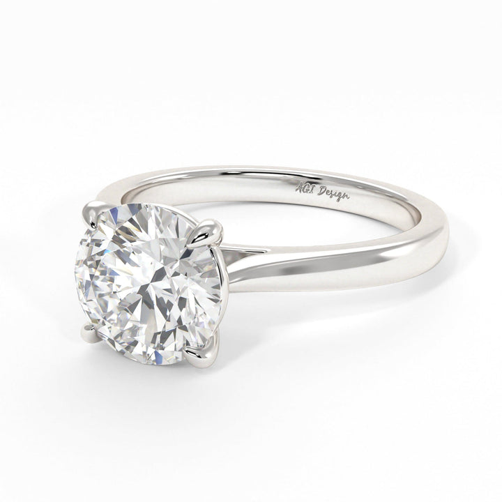 AGI Design Aurora Round Lab Created Diamond Engagement Ring
