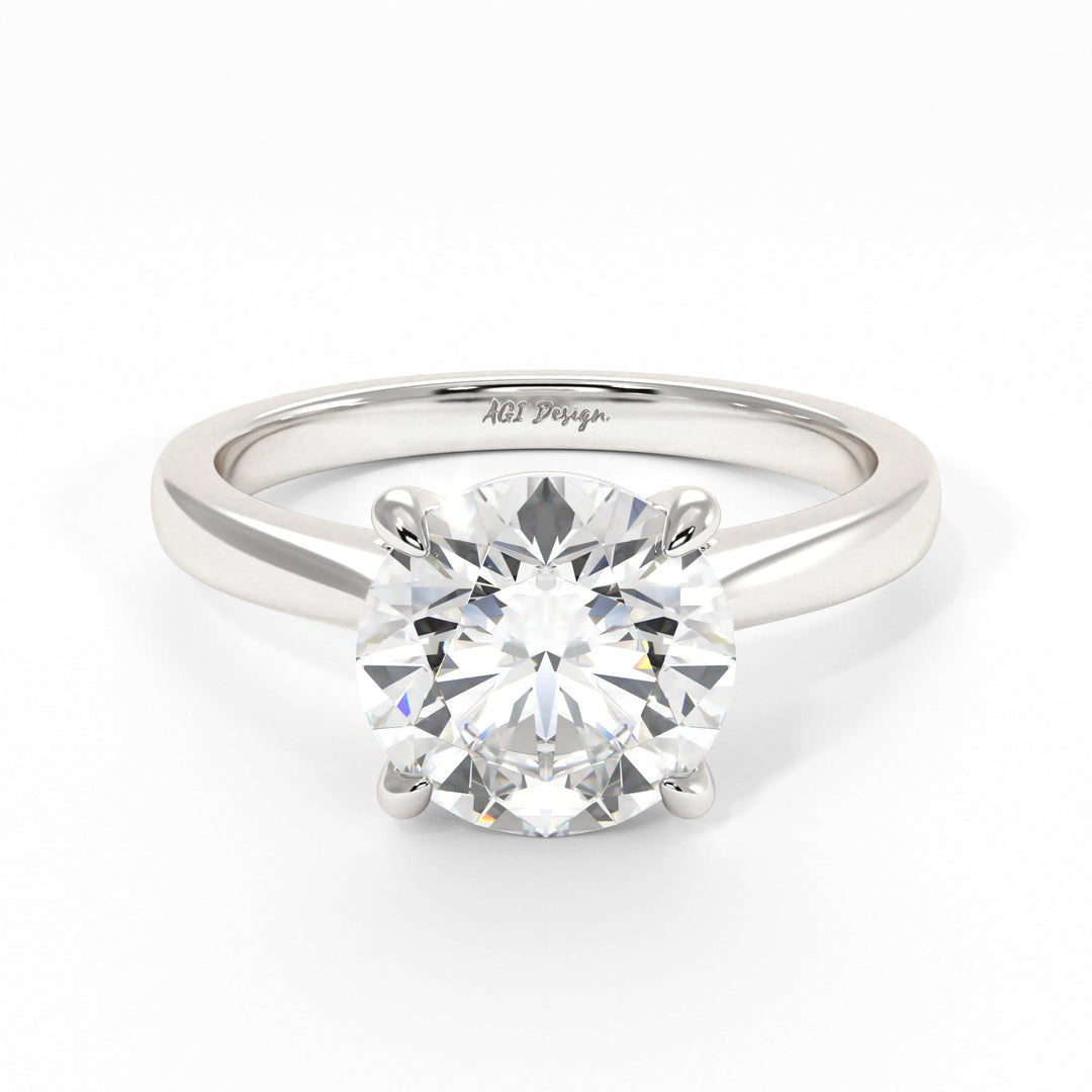 AGI Design Aurora Round Lab Created Diamond Engagement Ring