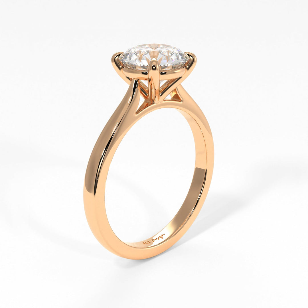AGI Design Aurora Round Lab Created Diamond Engagement Ring