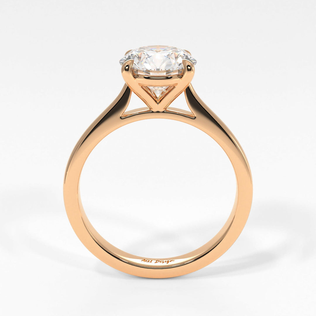 AGI Design Aurora Round Lab Created Diamond Engagement Ring
