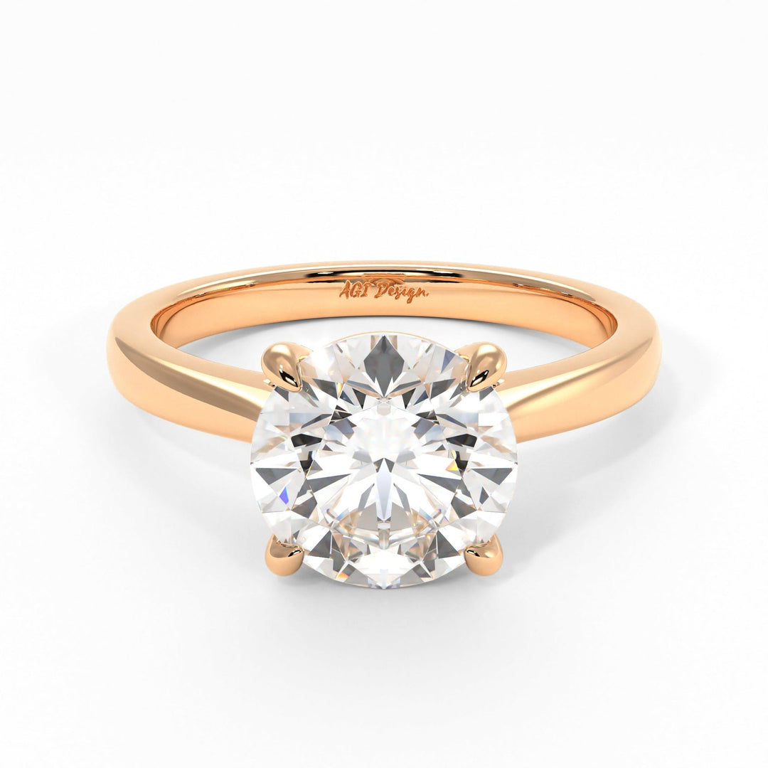 AGI Design Aurora Round Lab Created Diamond Engagement Ring