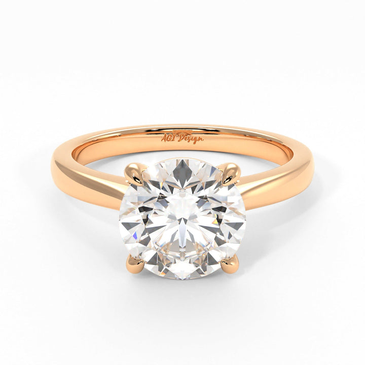 AGI Design Aurora Round Lab Created Diamond Engagement Ring