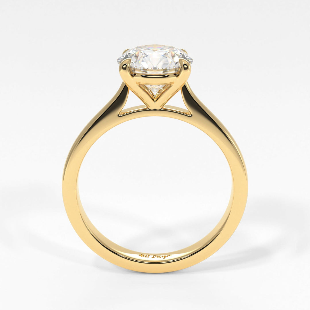 AGI Design Aurora Round Lab Created Diamond Engagement Ring