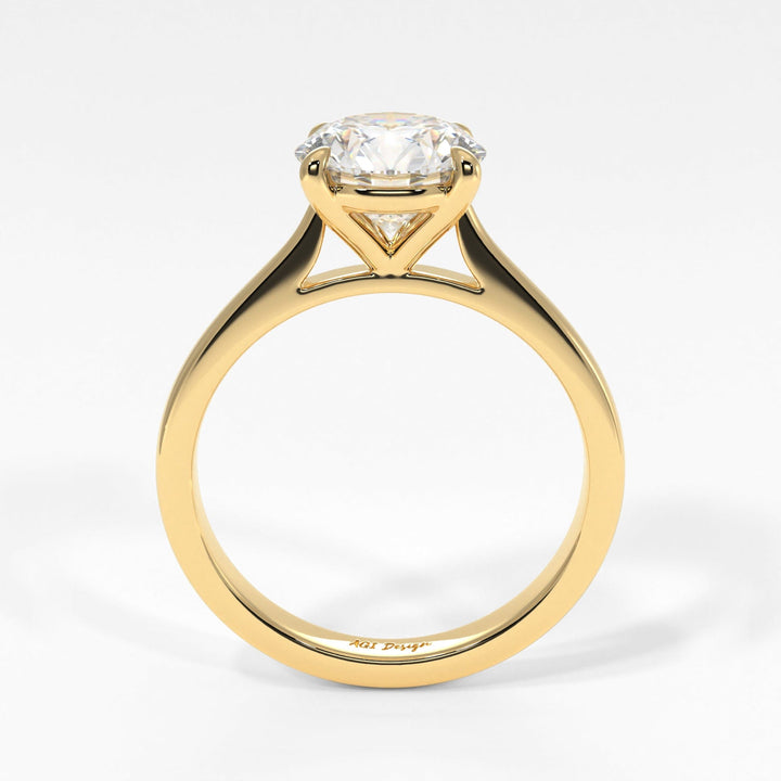 AGI Design Aurora Round Lab Created Diamond Engagement Ring