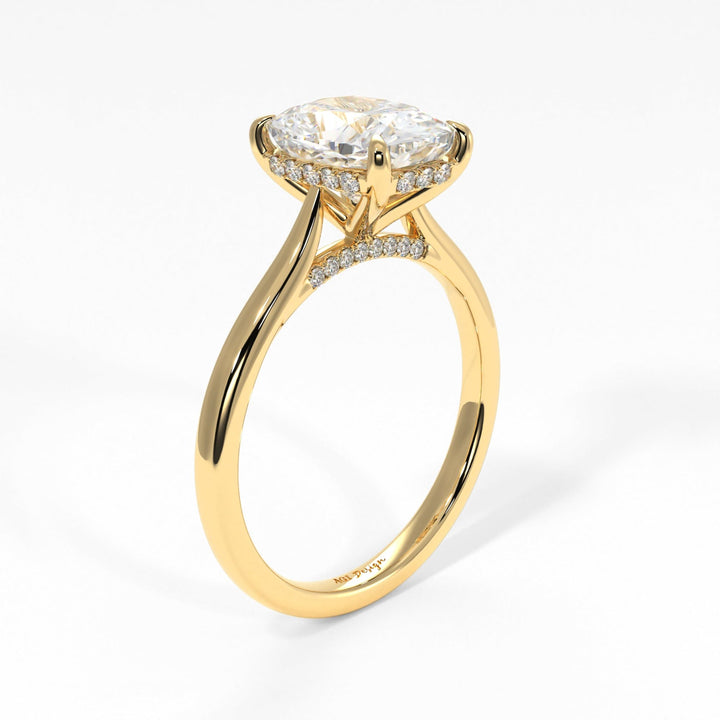 AGI Design Bella Elongated Cushion Cut Lab Created Diamond Engagement Ring