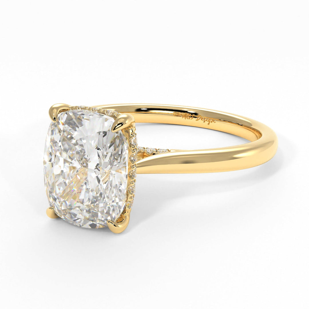 AGI Design Bella Elongated Cushion Cut Lab Created Diamond Engagement Ring