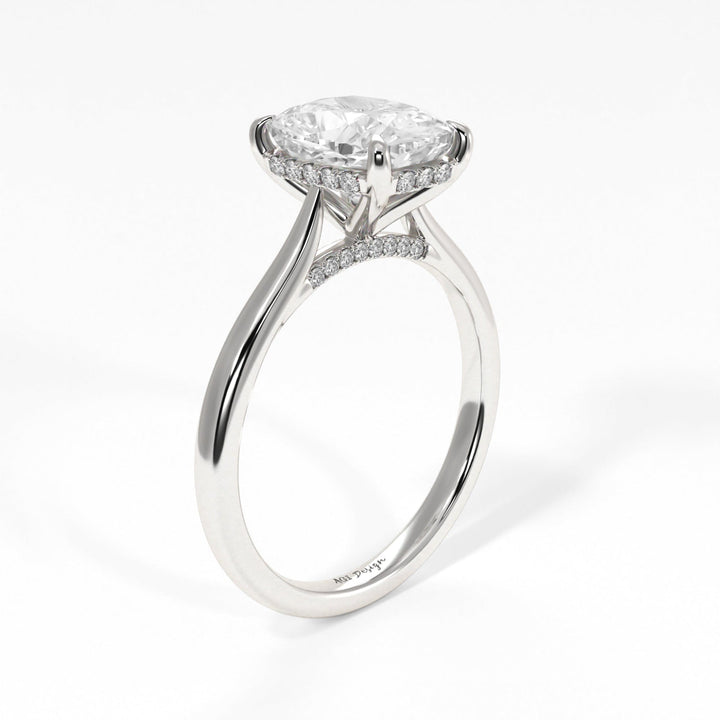 AGI Design Bella Elongated Cushion Cut Lab Created Diamond Engagement Ring
