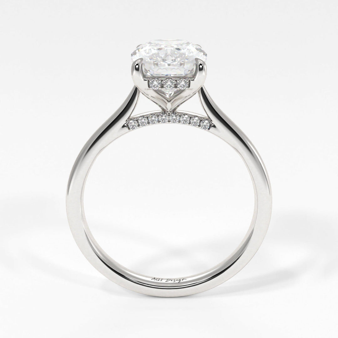 AGI Design Bella Elongated Cushion Cut Lab Created Diamond Engagement Ring