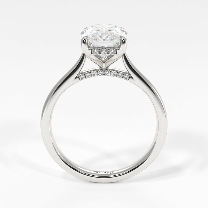 AGI Design Bella Elongated Cushion Cut Lab Created Diamond Engagement Ring