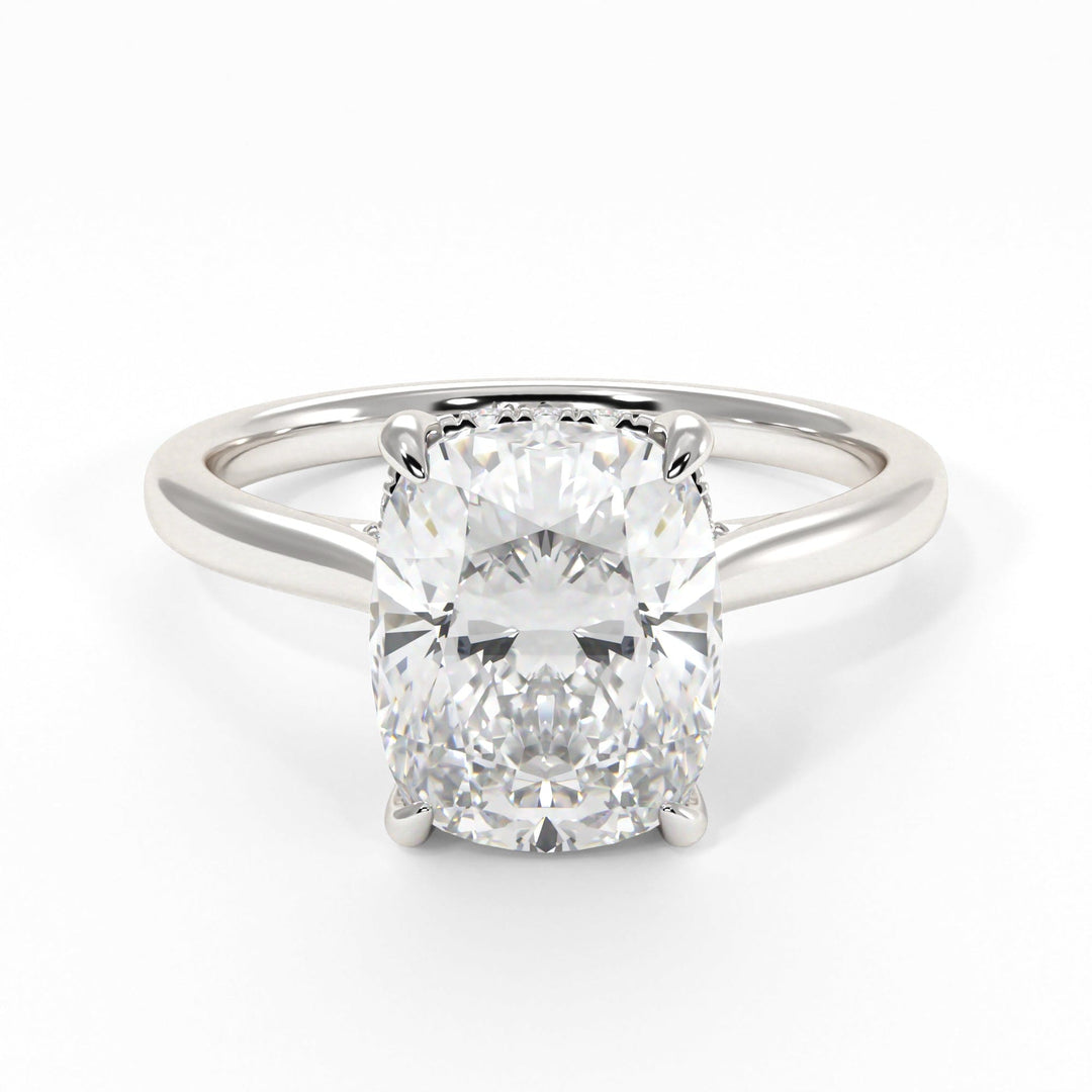 AGI Design Bella Elongated Cushion Cut Lab Created Diamond Engagement Ring