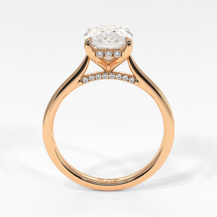 AGI Design Bella Elongated Cushion Cut Lab Created Diamond Engagement Ring