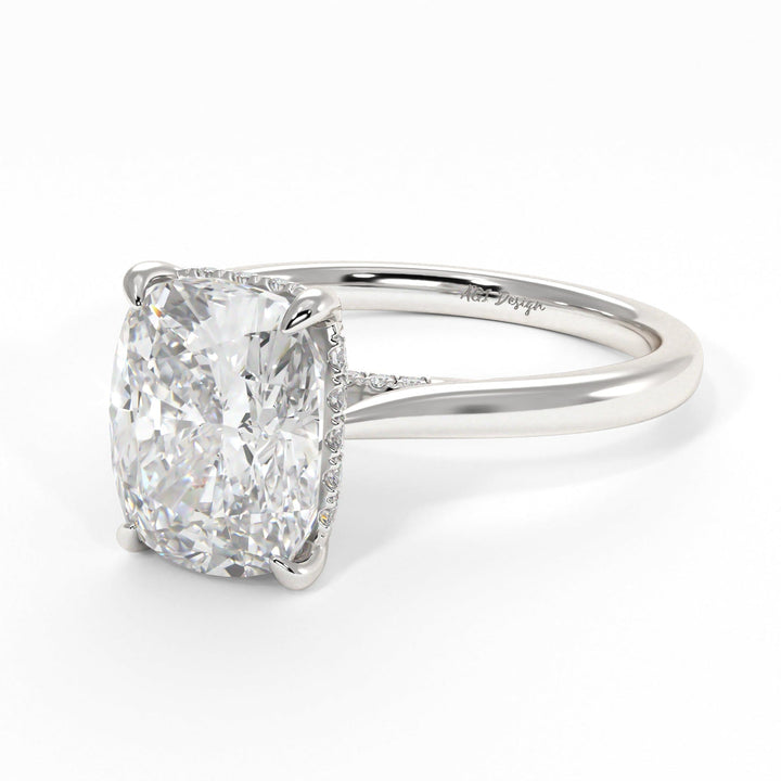AGI Design Bella Elongated Cushion Cut Lab Created Diamond Engagement Ring