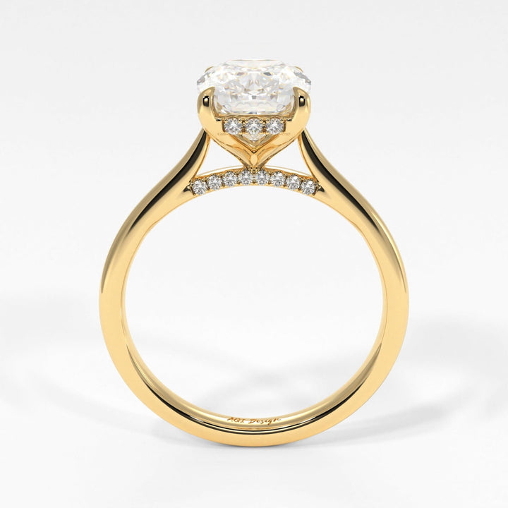 AGI Design Bella Elongated Cushion Cut Lab Created Diamond Engagement Ring